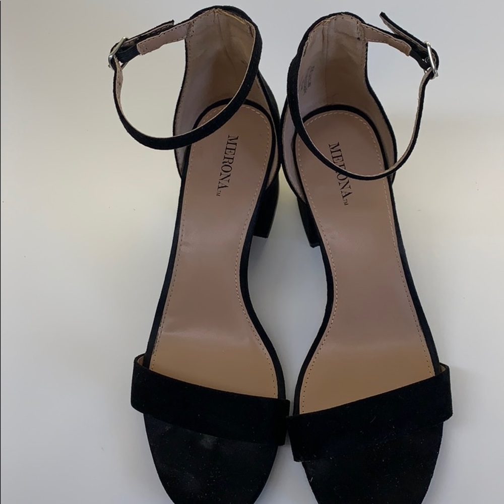 Black suede heels